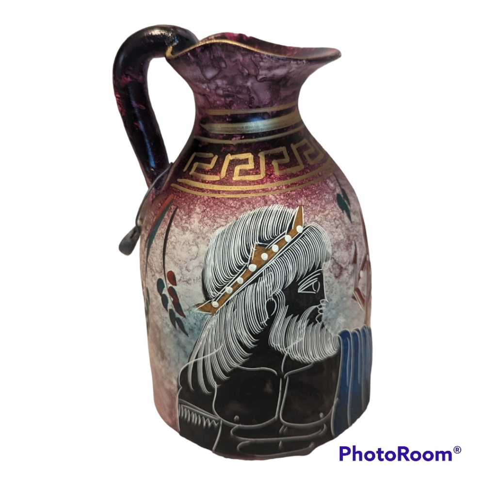 Handmade Greek pottery Poseidon  pitcher